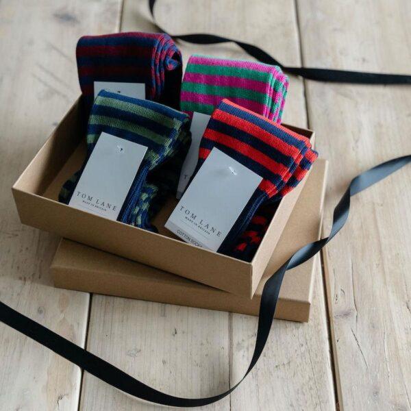 Striped Cotton Socks Gift Box
