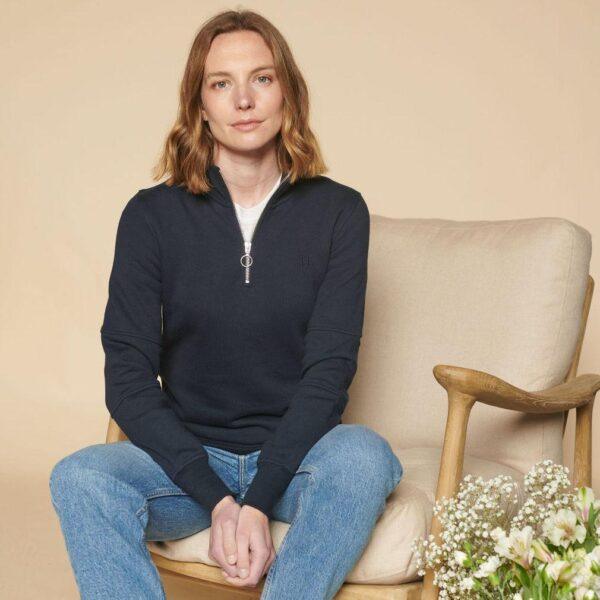 Ladies Cotton 1 4 Zip