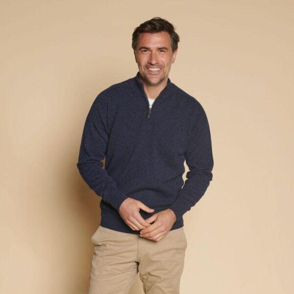Mens Zip Neck Jumper