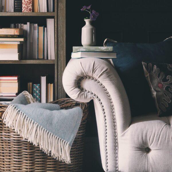 Duck Egg Herringbone Throw