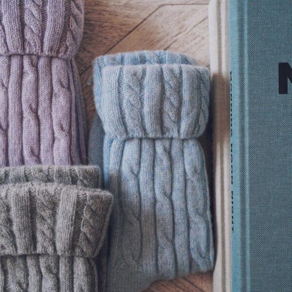Cable Knit Cashmere Bed Socks