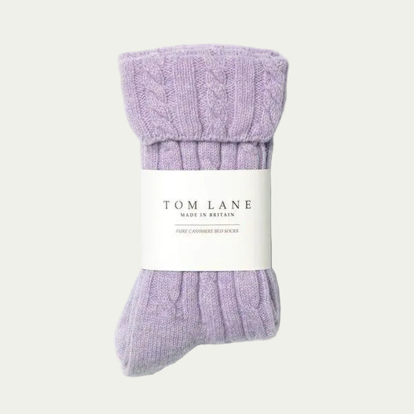 Cable Knit Cashmere Bed Socks