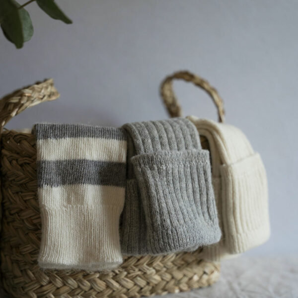 Alpaca – Cream & Grey Stripe