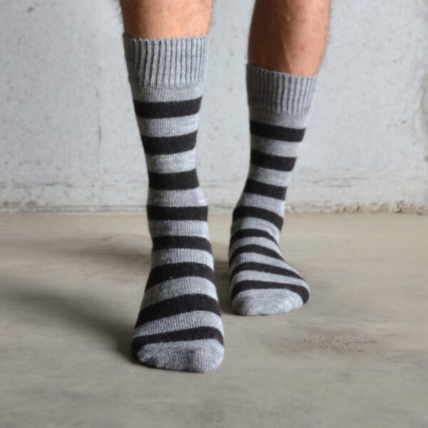 Alpaca – Grey & Charcoal Stripe