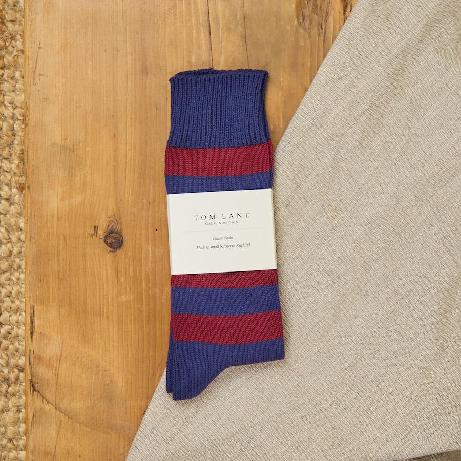 Cotton stripes – Burgundy & Navy Cotton stripes – Burgundy & Navy