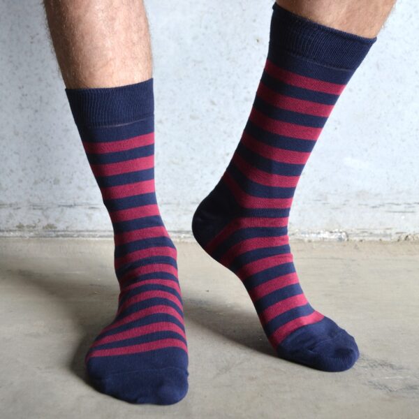 Stripes! Burgundy & Navy