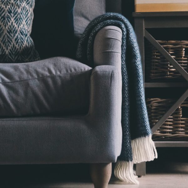 Slate blue throw