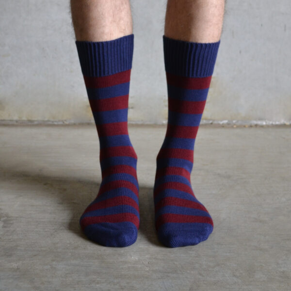 Cotton stripes - Burgundy & Navy