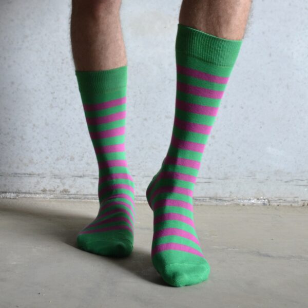 Stripes! Green & Pink