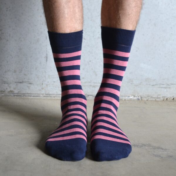 Stripes! Pink & Navy - 8-11