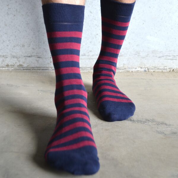 Stripes! Burgundy & Navy