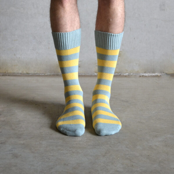 Cotton stripes – Yellow & Grey