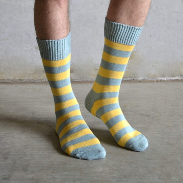 Cotton stripes – Yellow & Grey