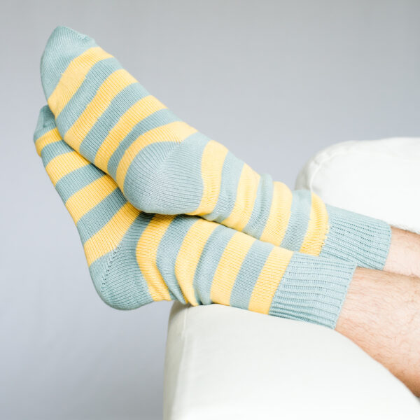 Cotton stripes - Yellow & Grey