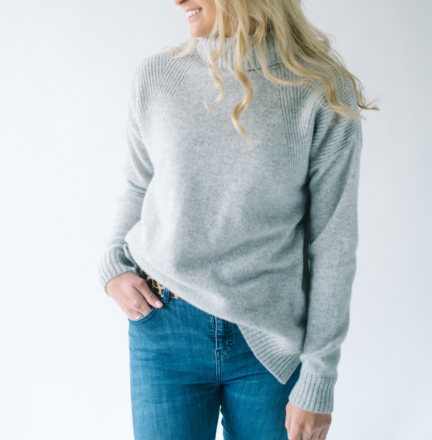 Grey Roll Neck Jumper