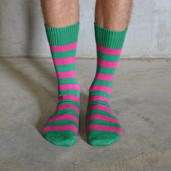 Cotton Stripes – Pink & Green