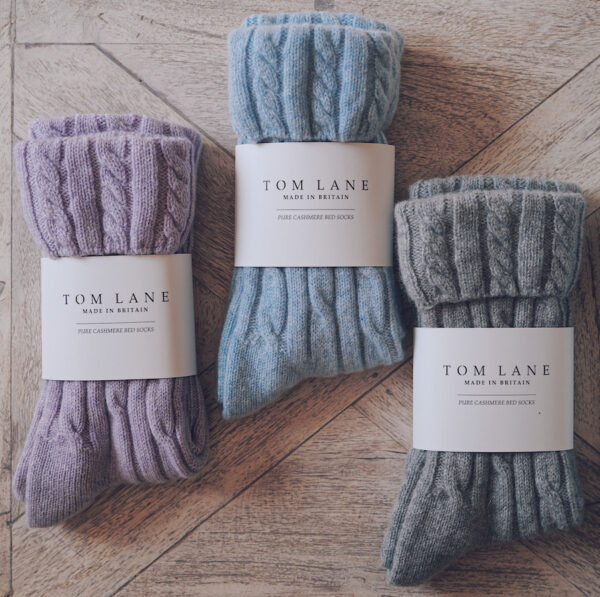 Cable knit Cashmere Bed Socks – Lilac