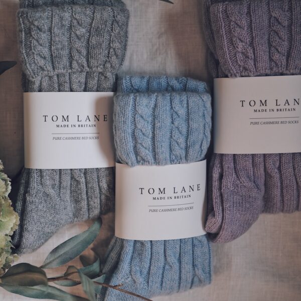 Cable knit Cashmere Bed Socks – Grey