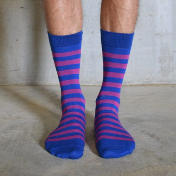 Stripes! Royal Blue & Pink