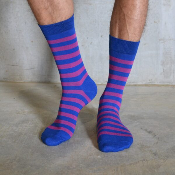 Stripes! Royal Blue & Pink