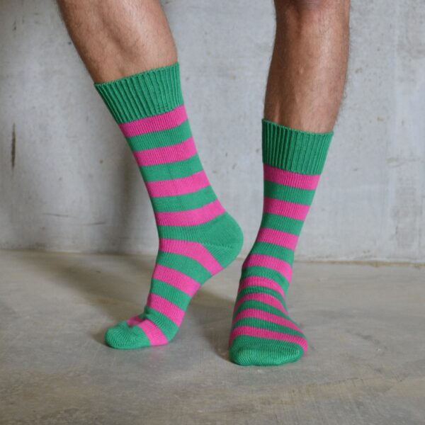 Cotton Stripes – Pink & Green