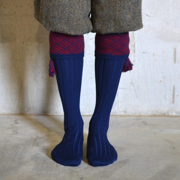 Belvoir Shooting socks - Navy & Red - 10-12