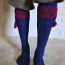 Belvoir Shooting socks - Navy & Red - Image 2