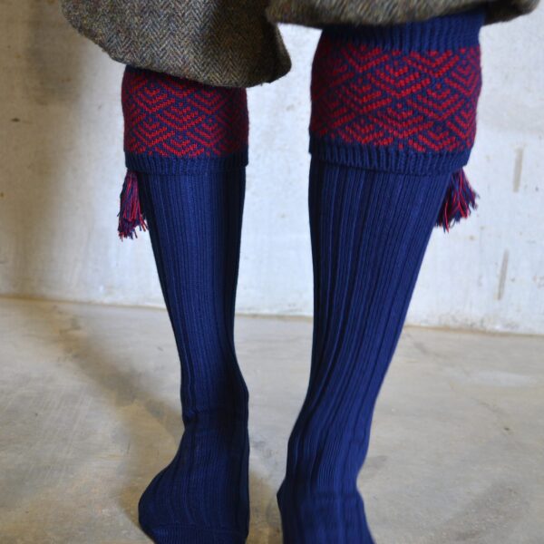 Belvoir Shooting socks - Navy & Red