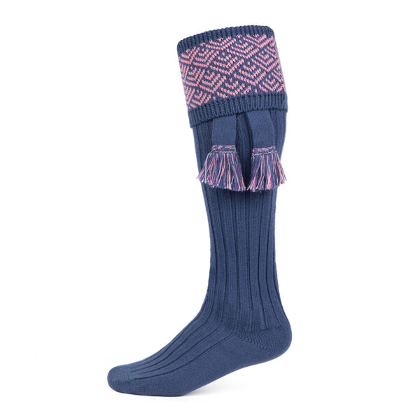 Belvoir shooting socks – Blue & Pink