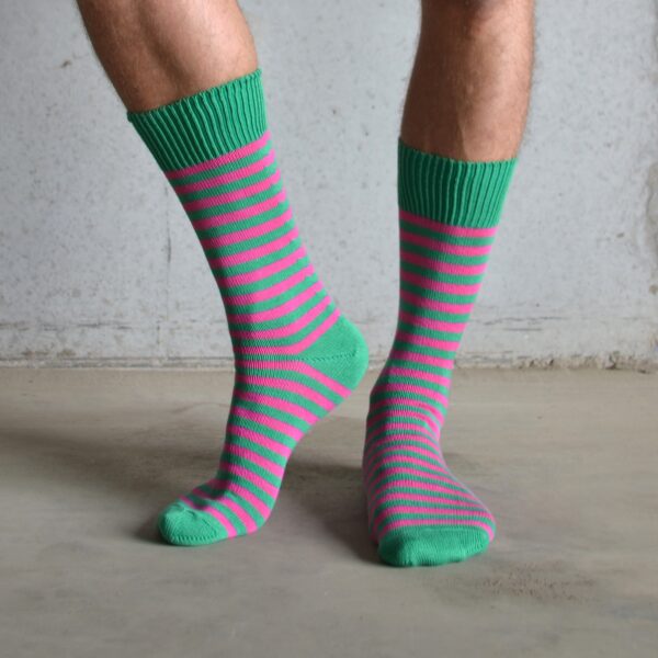 Green & Pink cotton socks