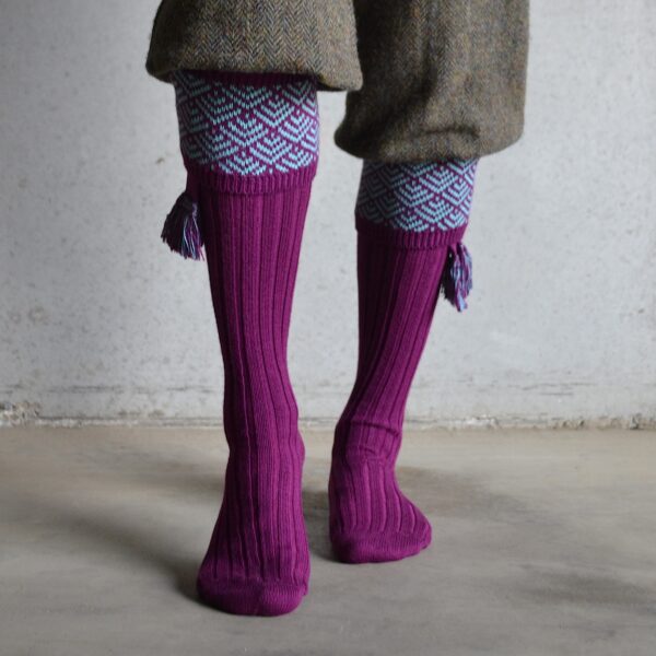 Belvoir shooting socks – Bilberry & mint