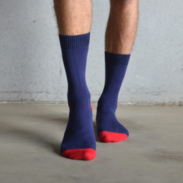 Cotton socks - Heal & Toe contrast - Blue