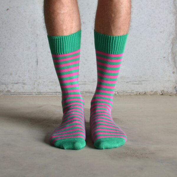 Green & Pink cotton socks