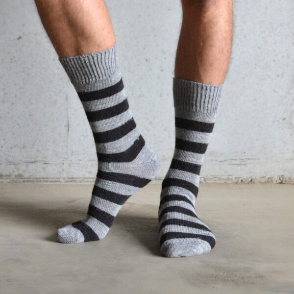 Alpaca – Grey & Charcoal Stripe