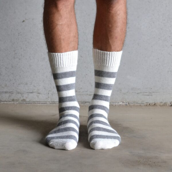 Alpaca – Cream & Grey Stripe