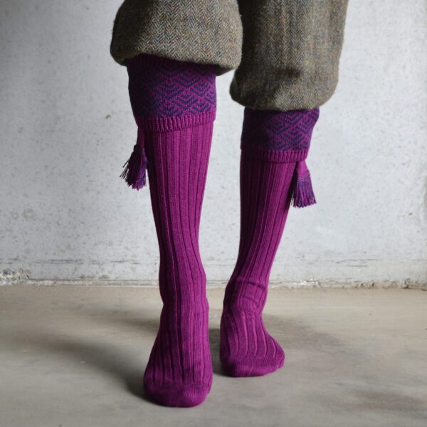 Belvoir shooting socks - Bilberry & Navy