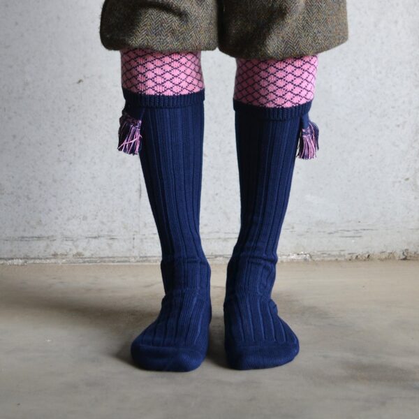 Oakham Shooting socks - Navy & Pink