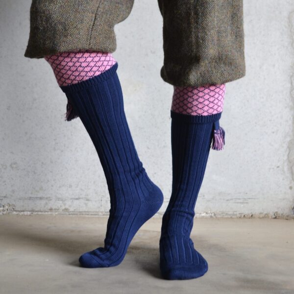 Oakham Shooting socks – Navy & Pink