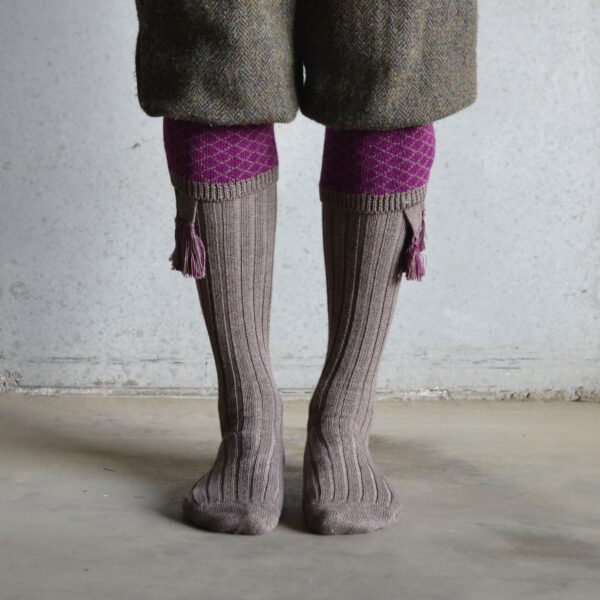 Oakham Shooting socks - Fawn & Bilberry