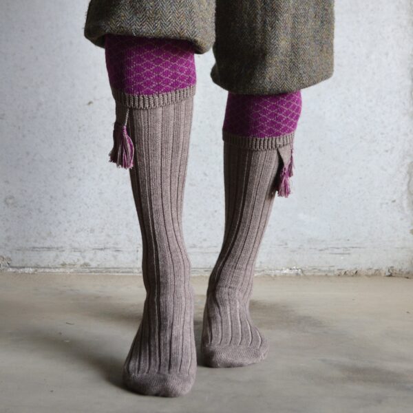 Oakham Shooting socks - Fawn & Bilberry