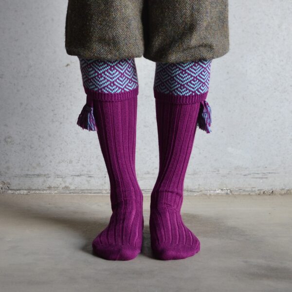 Belvoir shooting socks - Bilberry & mint