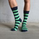 Cotton Stripes - Green & Navy - Image 2