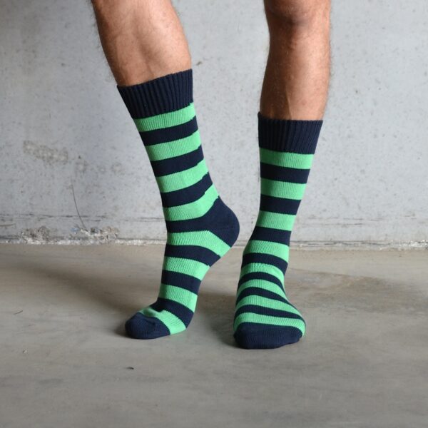 Cotton Stripes – Green & Navy