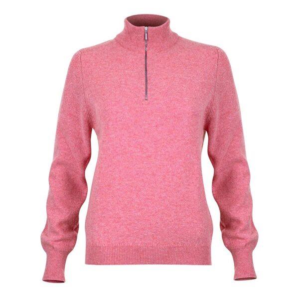 ladies zip neck jumper