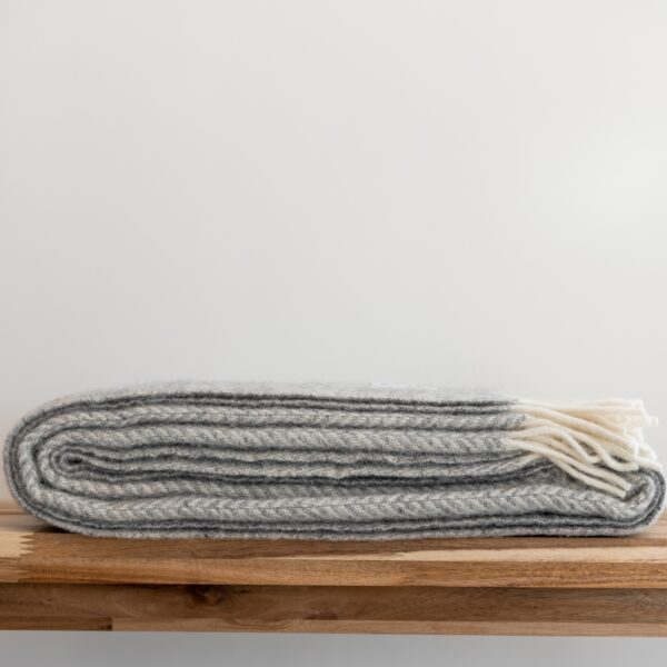 Grey Herringbone Throw