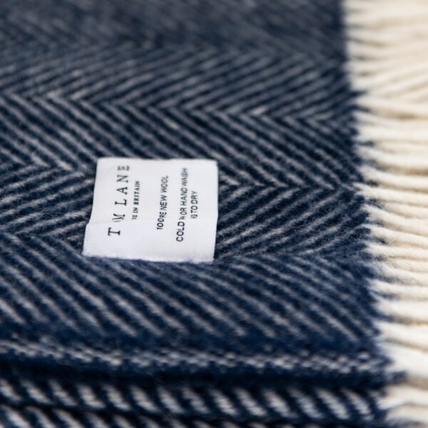 Navy Herringbone throw