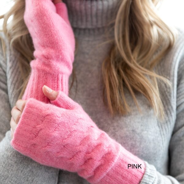 Cable knit hand-warmers