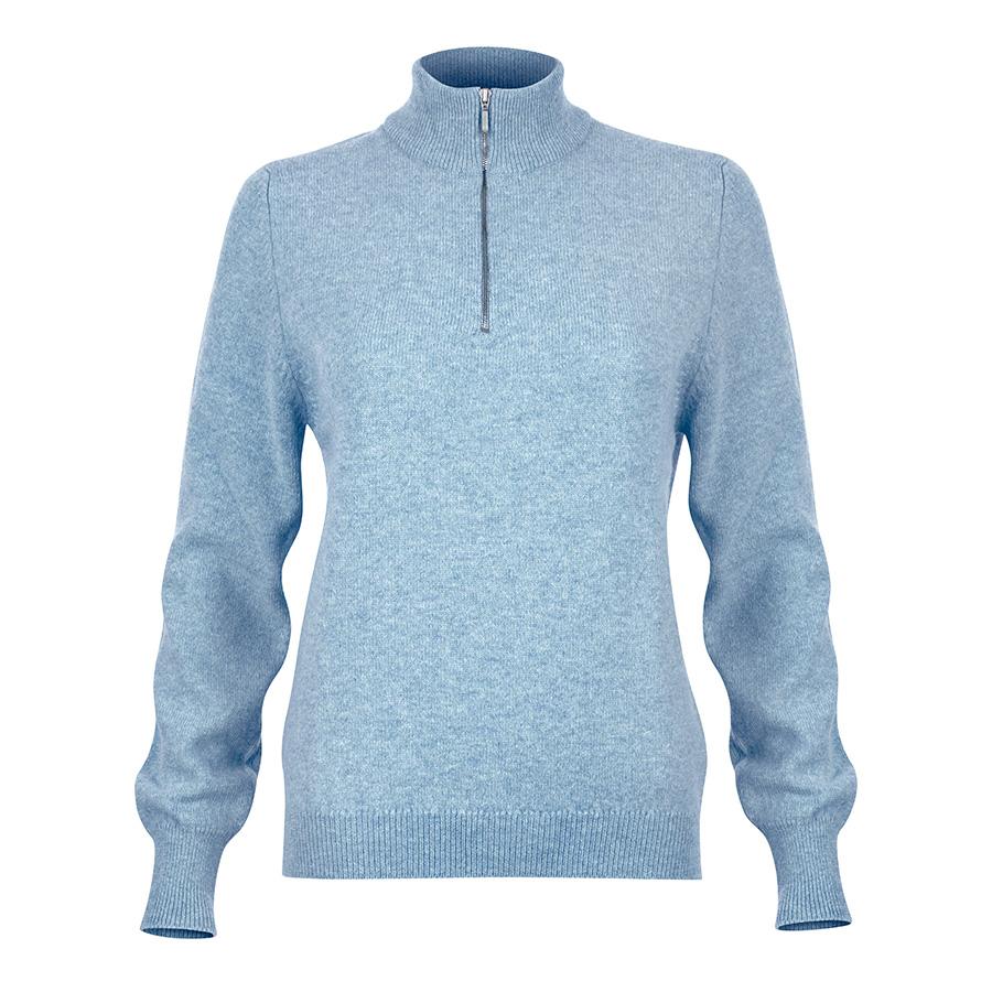 ladies zip neck jumper