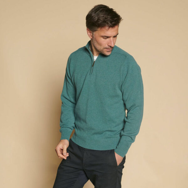 Mens Zip Neck Jumper – Lovat