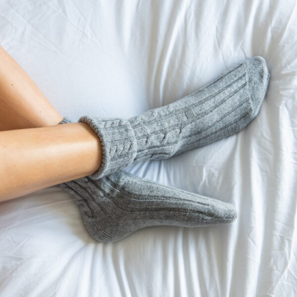 Cable-knit Cashmere socks box